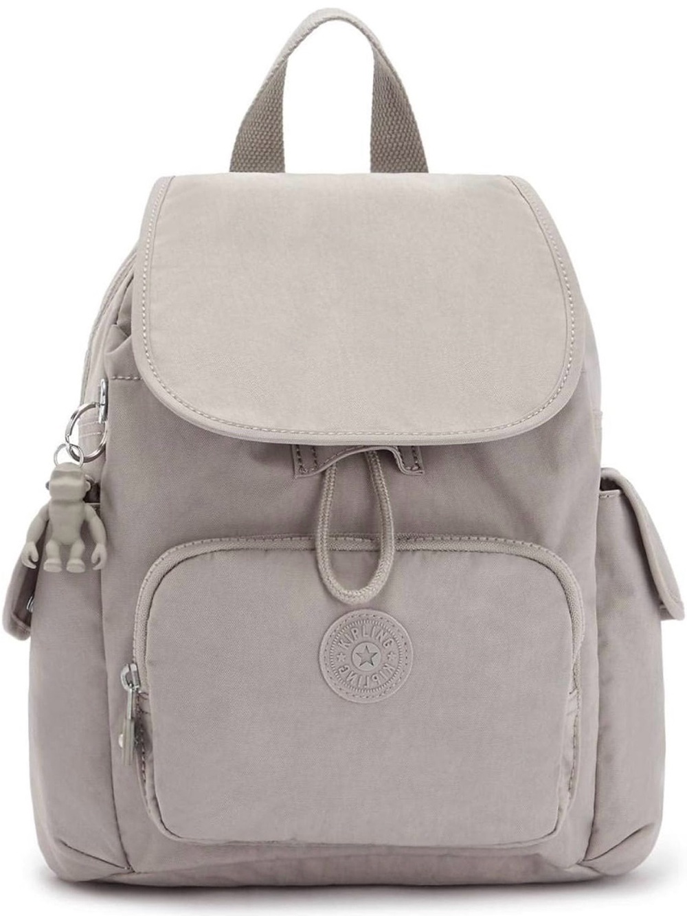 Kipling Light Gray Canvas Mini Backpack